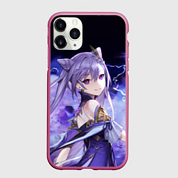 Чехол iPhone 11 Pro матовый КЭ ЦИН - Genshin Impact, цвет: 3D-малиновый