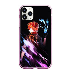 Чехол iPhone 11 Pro матовый ТАРТАЛЬЯ - GENSHIN IMPACT NEON