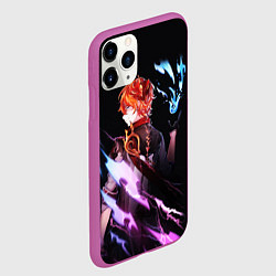 Чехол iPhone 11 Pro матовый ТАРТАЛЬЯ - GENSHIN IMPACT NEON, цвет: 3D-фиолетовый — фото 2