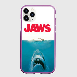 Чехол iPhone 11 Pro матовый Jaws 1975, цвет: 3D-фиолетовый