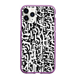 Чехол iPhone 11 Pro матовый КАЛЛИГРАФИЯ CALLIGRAPHY, цвет: 3D-фиолетовый