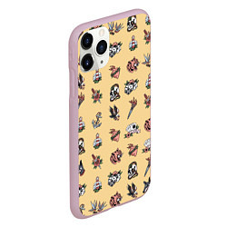 Чехол iPhone 11 Pro матовый Уличные эмблемы текстура, цвет: 3D-розовый — фото 2