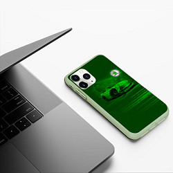 Чехол iPhone 11 Pro матовый Skoda, цвет: 3D-салатовый — фото 2