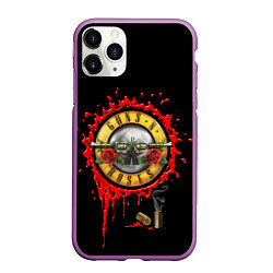 Чехол iPhone 11 Pro матовый GUNS N ROSES, цвет: 3D-фиолетовый