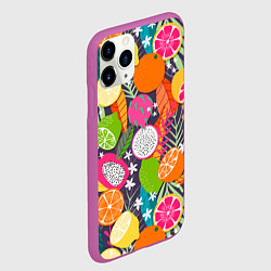 Чехол iPhone 11 Pro матовый Фрукты, цвет: 3D-фиолетовый — фото 2
