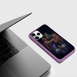 Чехол iPhone 11 Pro матовый Тетрадь Смерти персонажи, цвет: 3D-фиолетовый — фото 2