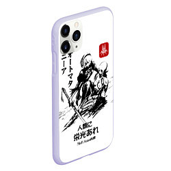 Чехол iPhone 11 Pro матовый Nier: Automata, цвет: 3D-светло-сиреневый — фото 2