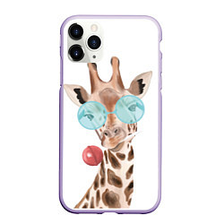 Чехол iPhone 11 Pro матовый Жираф в очках