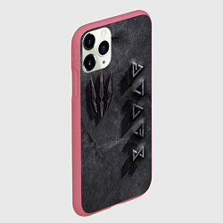 Чехол iPhone 11 Pro матовый THE WITCHER КАМЕНЬ, цвет: 3D-малиновый — фото 2