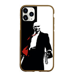 Чехол iPhone 11 Pro матовый Hitman BW, цвет: 3D-коричневый