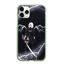 Чехол iPhone 11 Pro матовый Nier Automata 2b Light Z, цвет: 3D-салатовый