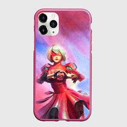 Чехол iPhone 11 Pro матовый 2B Love Nier Automata Z, цвет: 3D-малиновый