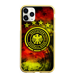 Чехол iPhone 11 Pro матовый Сборная Германии, цвет: 3D-желтый