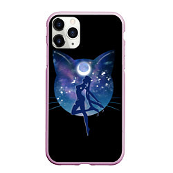 Чехол iPhone 11 Pro матовый Sailor Moon силуэт, цвет: 3D-розовый