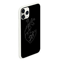 Чехол iPhone 11 Pro матовый Сердце, цвет: 3D-белый — фото 2