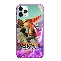 Чехол iPhone 11 Pro матовый Ratchet & Clank: Rift Apart, цвет: 3D-фиолетовый