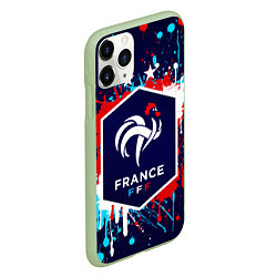 Чехол iPhone 11 Pro матовый Сборная Франции, цвет: 3D-салатовый — фото 2