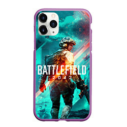 Чехол iPhone 11 Pro матовый Battlefield 2042, цвет: 3D-фиолетовый
