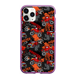 Чехол iPhone 11 Pro матовый MONSTER TRUCK RED, цвет: 3D-фиолетовый