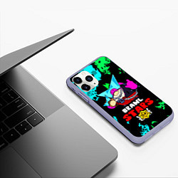 Чехол iPhone 11 Pro матовый Плохиш Базз, Buzz Brawl Stars, цвет: 3D-светло-сиреневый — фото 2