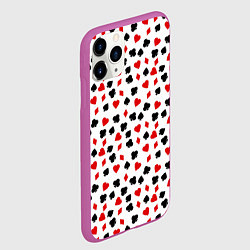 Чехол iPhone 11 Pro матовый Карточные Масти, цвет: 3D-фиолетовый — фото 2