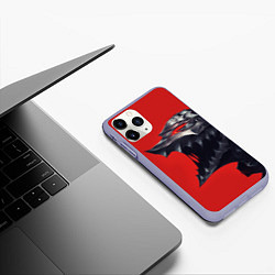 Чехол iPhone 11 Pro матовый BERSERK маска аниме, цвет: 3D-светло-сиреневый — фото 2