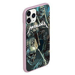 Чехол iPhone 11 Pro матовый Metallica Metal Skull, цвет: 3D-розовый — фото 2