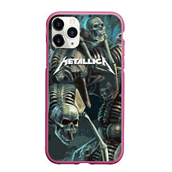 Чехол iPhone 11 Pro матовый Metallica Metal Skull, цвет: 3D-малиновый