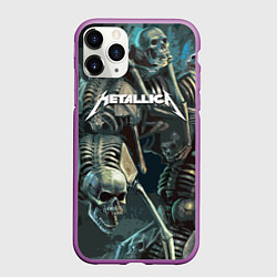 Чехол iPhone 11 Pro матовый Metallica Metal Skull, цвет: 3D-фиолетовый