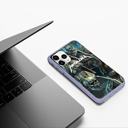 Чехол iPhone 11 Pro матовый Metallica Metal Skull, цвет: 3D-светло-сиреневый — фото 2