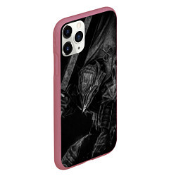 Чехол iPhone 11 Pro матовый БЕРСЕРК черно - белый, цвет: 3D-малиновый — фото 2