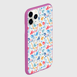 Чехол iPhone 11 Pro матовый Хоккей, цвет: 3D-фиолетовый — фото 2