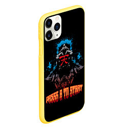 Чехол iPhone 11 Pro матовый Press a to start, цвет: 3D-желтый — фото 2