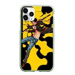 Чехол iPhone 11 Pro матовый Трафальгар Ло из One Piece, цвет: 3D-салатовый