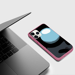 Чехол iPhone 11 Pro матовый Among Us, цвет: 3D-малиновый — фото 2