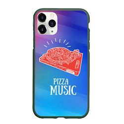 Чехол iPhone 11 Pro матовый PIZZA MUSIC, цвет: 3D-темно-зеленый