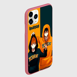 Чехол iPhone 11 Pro матовый Хината и Кагеяма из Карасуно, цвет: 3D-малиновый — фото 2