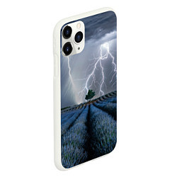 Чехол iPhone 11 Pro матовый Молнии, цвет: 3D-белый — фото 2
