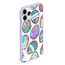 Чехол iPhone 11 Pro матовый Пасхальные яйца, цвет: 3D-светло-сиреневый — фото 2
