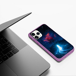 Чехол iPhone 11 Pro матовый Душа идущая в космос Soul space Z, цвет: 3D-фиолетовый — фото 2