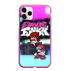 Чехол iPhone 11 Pro матовый Friday Night Funkin, цвет: 3D-малиновый