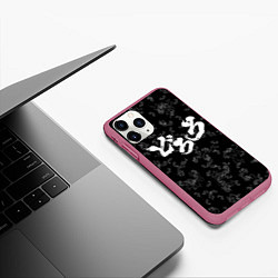 Чехол iPhone 11 Pro матовый DORORO PATTERN ПАТТЕРН ЛОГО Z, цвет: 3D-малиновый — фото 2