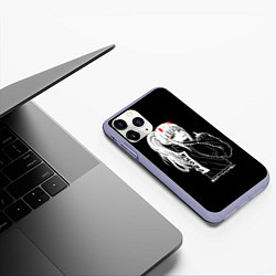 Чехол iPhone 11 Pro матовый Зеро Ту показывает палец, цвет: 3D-светло-сиреневый — фото 2