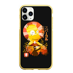 Чехол iPhone 11 Pro матовый Гомер в азии, цвет: 3D-желтый