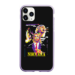 Чехол iPhone 11 Pro матовый Kurt Cobain, цвет: 3D-светло-сиреневый