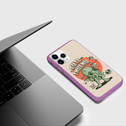 Чехол iPhone 11 Pro матовый Милый Ктулху, цвет: 3D-фиолетовый — фото 2