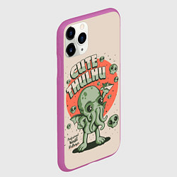 Чехол iPhone 11 Pro матовый Милый Ктулху, цвет: 3D-фиолетовый — фото 2