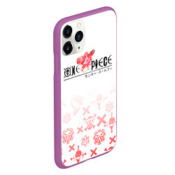 Чехол iPhone 11 Pro матовый One Piece резиновый Луффи, цвет: 3D-фиолетовый — фото 2