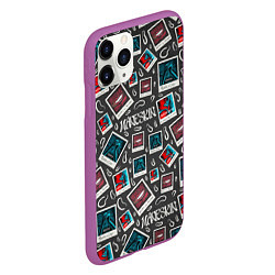 Чехол iPhone 11 Pro матовый Maneskin Pattern, цвет: 3D-фиолетовый — фото 2