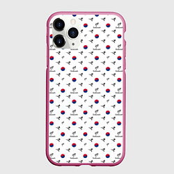 Чехол iPhone 11 Pro матовый Taekwondo, цвет: 3D-малиновый